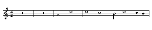 Missa Virtute magna First Section Sanctus - staff notation