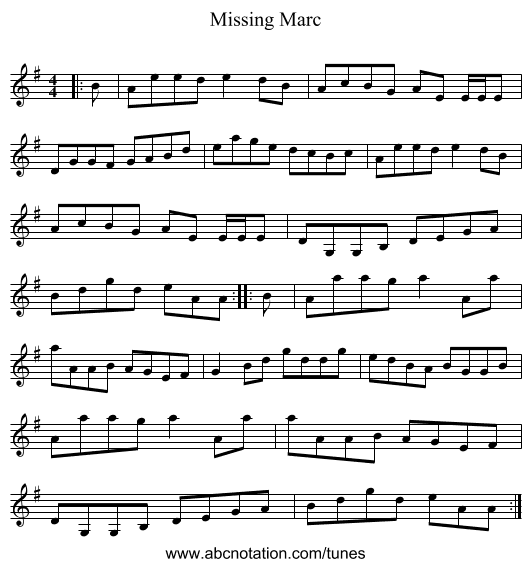 Missing Marc - staff notation