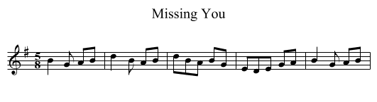 Missing You - staff notation
