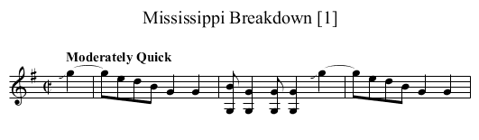 Mississippi Breakdown [1] - staff notation