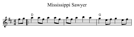 Mississippi Sawyer - staff notation