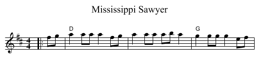 Mississippi Sawyer - staff notation