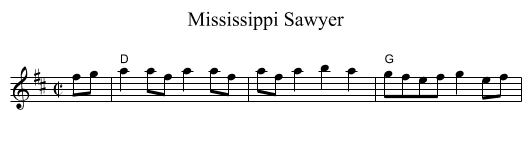 Mississippi Sawyer - staff notation