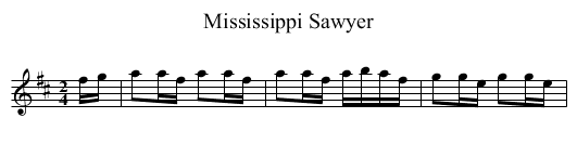 Mississippi Sawyer - staff notation