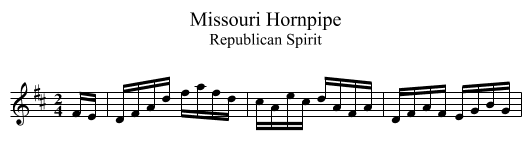 Missouri Hornpipe - staff notation