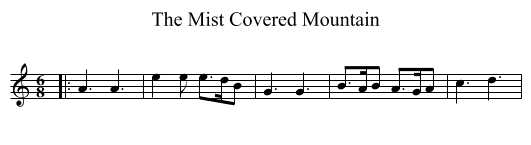 Mist Covered Mountain, The  - staff notation
