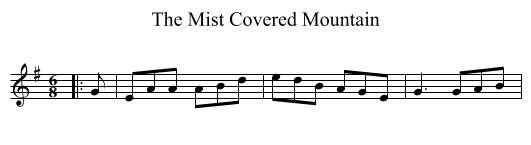 Mist Covered Mountain, The  - staff notation