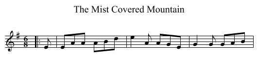 Mist Covered Mountain, The  - staff notation