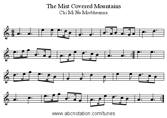 Mist Covered Mountains, The - staff notation