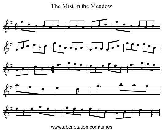 Mist In the Meadow, The - staff notation