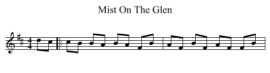 Mist On The Glen - staff notation