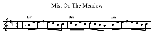 Mist On The Meadow - staff notation