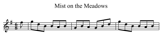 Mist on the Meadows - staff notation