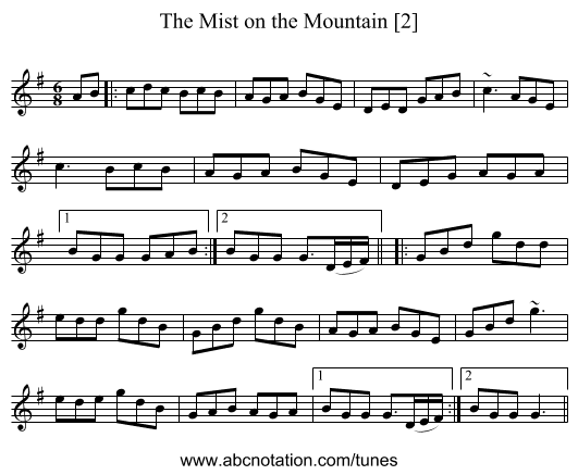 Mist on the Mountain [2], The - staff notation