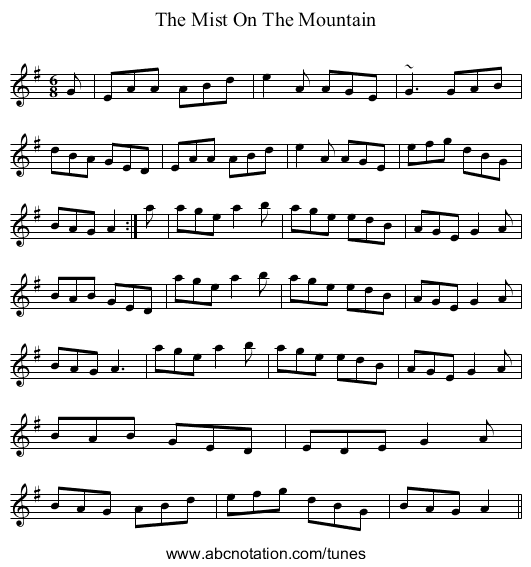 Mist On The Mountain, The - staff notation