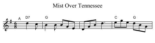 Mist Over Tennessee - staff notation