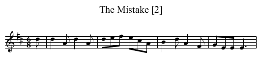 Mistake [2], The - staff notation