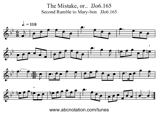 Mistake, or..  JJo6.165, The - staff notation