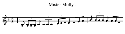 Mister Molly's - staff notation