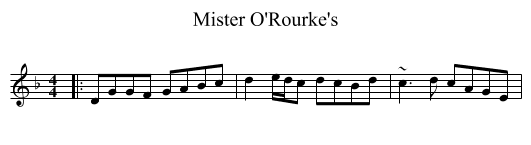 Mister O'Rourke's - staff notation