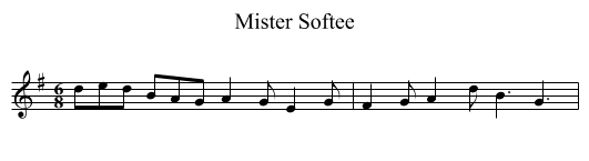 Mister Softee - staff notation