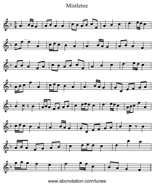 Mistletoe - staff notation