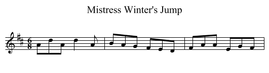 Mistress Winter's Jump - staff notation