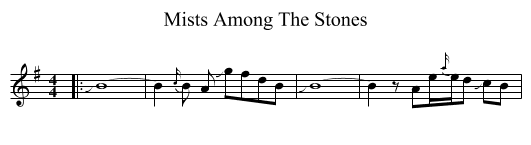 Mists Among The Stones - staff notation