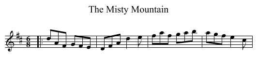 Misty Mountain, The  - staff notation