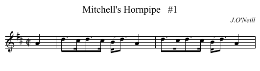 Mitchell's Hornpipe   #1 - staff notation