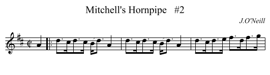 Mitchell's Hornpipe   #2 - staff notation