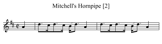 Mitchell's Hornpipe [2] - staff notation