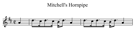 Mitchell's Hornpipe - staff notation