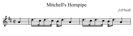 Mitchell's Hornpipe - staff notation