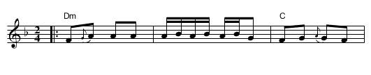 Miter&iacute;tsa mou gliki&aacute;  (Dm) - staff notation