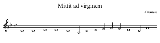 Mittit ad virginem - staff notation
