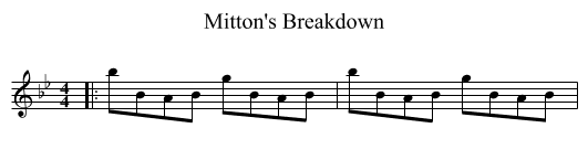 Mitton's Breakdown - staff notation