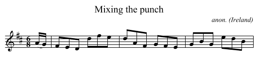 Mixing the punch - staff notation