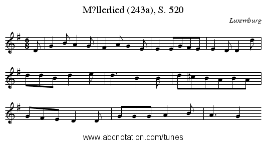 M?llerlied (243a), S. 520 - staff notation