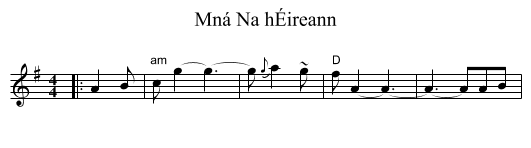 Mná Na hÉireann - staff notation