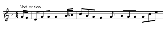 Mo Bhr&oacute;n a's mo Dh&iacute;th - staff notation
