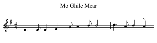 Mo Ghile Mear - staff notation
