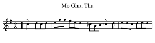 Mo Ghra Thu - staff notation