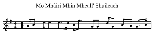 Mo Mhàiri Mhin Mheall' Shuileach - staff notation