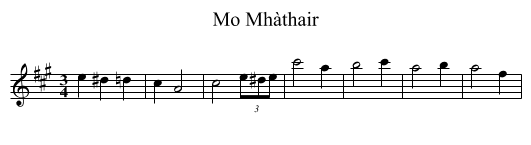 Mo Mhàthair - staff notation
