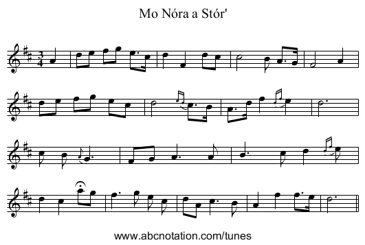 Mo Nóra a Stór' - staff notation