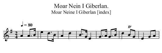 Moar Nein I Giberlan. - staff notation