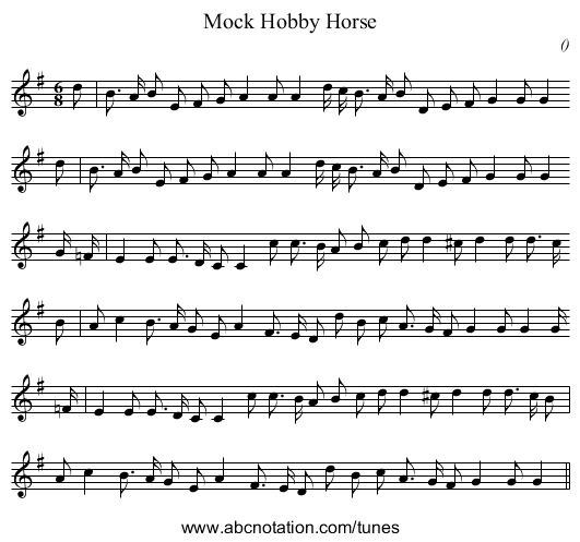 Mock Hobby Horse - staff notation