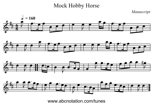 Mock Hobby Horse - staff notation