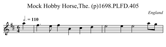 Mock Hobby Horse,The. (p)1698.PLFD.405 - staff notation